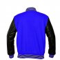 New DC Letterman Baseball Collage Blue wool Black leather sleeves varsity jacket size M