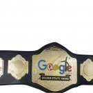 CUSTOMMADE WRESTLING CHAMPIONSHIP BELT BLACK LEATHER STRAP ADULT SIZE