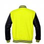 New DC Letterman Baseball Collage Yellow wool Black leather sleeves varsity jacket size L