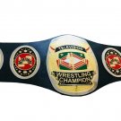 NWA TELEVISION WRESTLING CHAMPIONSHIP BELT BLACK LEATHER STRAP ADULT SIZE