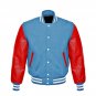 New DC Letterman Baseball Collage Lime Blue wool Red leather sleeves varsity jacket size 2XL