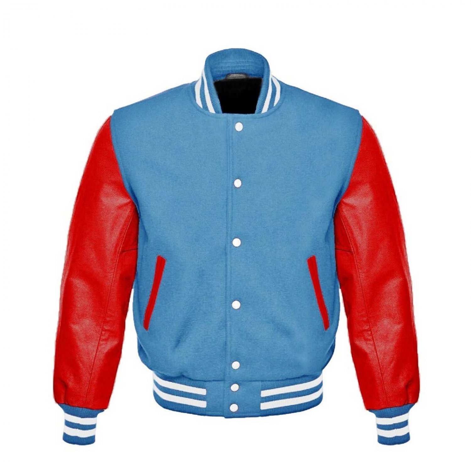 New DC Letterman Baseball Collage Lime Blue wool Red leather sleeves varsity jacket size 3XL