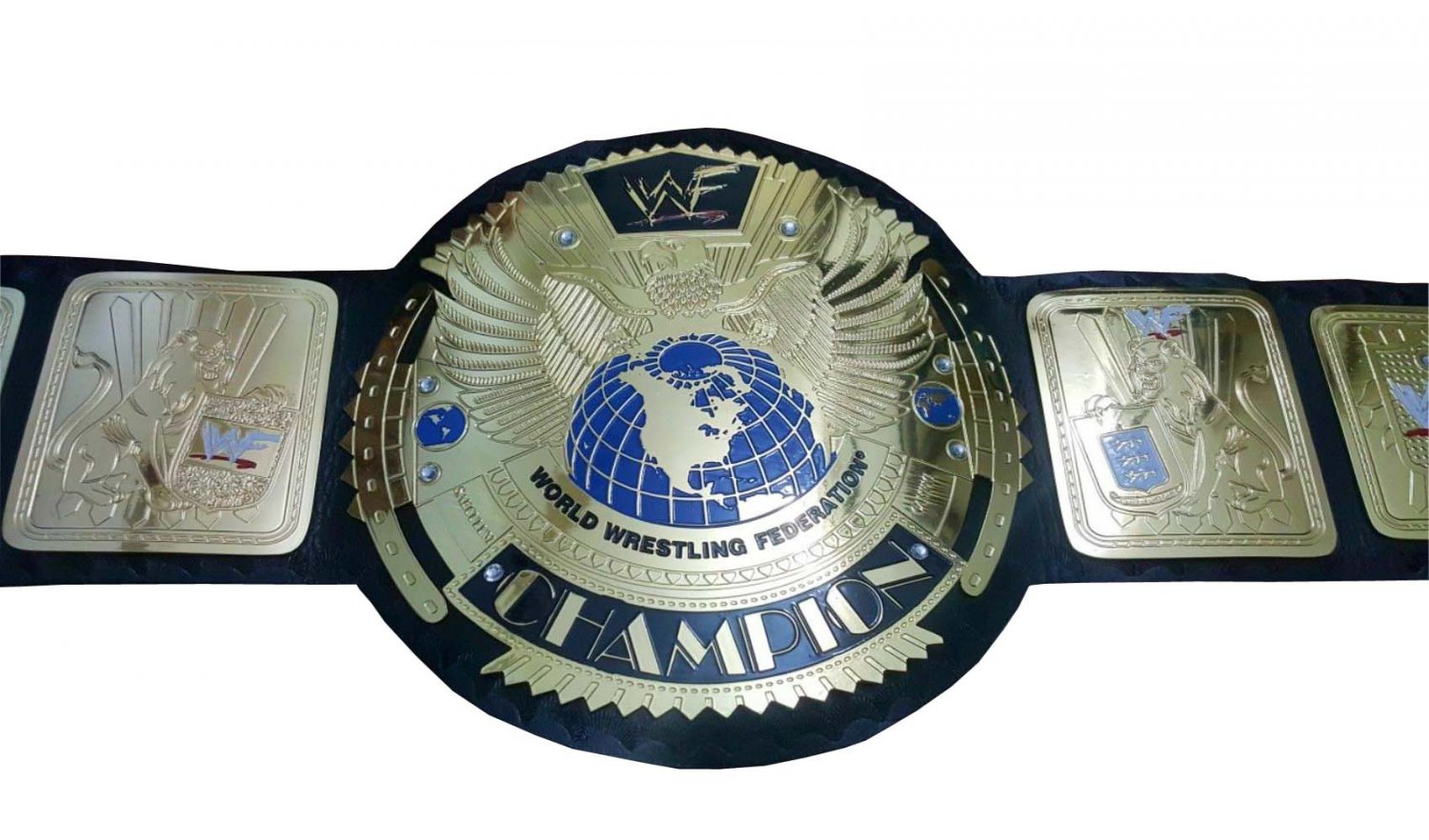 BIG EAGLE ATTITUDE ERA SCRATCH LOGO BLOCK LOGO WRESTLING CHAMPIONSHIP BELT BLACK LEATHER STRAP