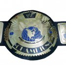 BIG EAGLE ATTITUDE ERA SCRATCH LOGO BLOCK LOGO WRESTLING CHAMPIONSHIP BELT BLACK LEATHER STRAP