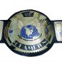 BIG EAGLE ATTITUDE ERA SCRATCH LOGO BLOCK LOGO WRESTLING CHAMPIONSHIP BELT BLACK LEATHER STRAP