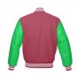 New DC Letterman Baseball Collage Brown wool Green leather sleeves varsity jacket size L