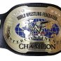 BLOCK LOGO SCRACTCH LOGO IC OVAL INTERCONTINENTAL WRESTLING CHAMPIONSHIP BELT BLACK LEATHER STRAP