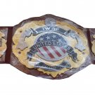 IWGP UNITED STATES USA WRESTLING CHAMPIONSHIP BELT ADULT SIZE BROWN LEATHER STRAP