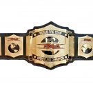 TNA WORLD TAG TEAM WRESTLING CHAMPIONSHIP BELT ADULT SIZE BLACK LEATHER STRAP