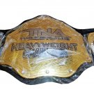 TNA HEAVYWEIGHT WRESTLING CHAMPIONSHIP BELT ADULT SIZE BLACK LEATHER STRAP