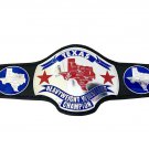 TEXAS HEAVYWEIGHT WRESTLING CHAMPIONSHIP BELT ADULT SIZE BLACK LEATHER STRAP