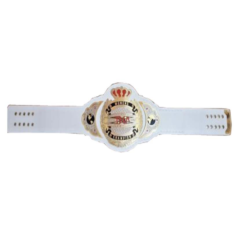 TNA WOMENS WRESTLING CHAMPIONSHIP BELT ADULT SIZE WHITE LEATHER STRAP