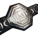 BMF BADDEST MOTHER FUCKER WRESTLING CHAMPIONSHIP BELT ADULT SIZE BLACK LEATHER STRAP