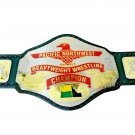 PACIFIC NORTHWEST HEAVYWEIGHT WRESTLING CHAMPIONSHIP BELT ADULT SIZE BLACK LEATHER STRAP