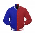 New DC Letterman Baseball Collage Red And Blue wool varsity jacket size 4XL