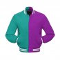 New DC Letterman Baseball Collage Purple And Lime Blue wool varsity jacket size 3XL