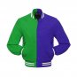 New DC Letterman Baseball Collage Green And Blue wool varsity jacket size XS