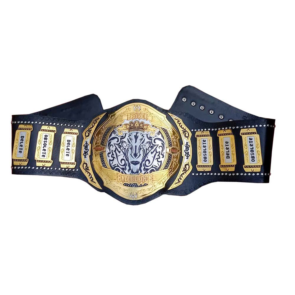 MATT AND JEFF HARDY BROKEN TAG TEAM WRESTLING CHAMPIONSHIP BELT RE LEATHER BLUE LEATHER STRAP