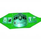 NWA DOMED GLOBE WRESTLING CHAMPIONSHIP BELT CUSTOM GREEN LEATHER STRAP