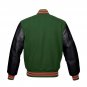 New DC Letterman Baseball Collage Green wool Black leather sleeves varsity jacket size M