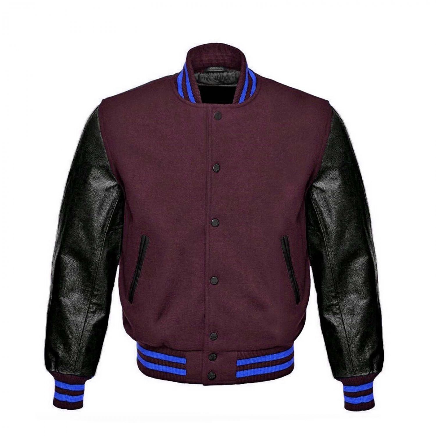 New DC Letterman Baseball Collage Maroon wool Black leather sleeves varsity jacket size 3XL