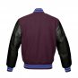 New DC Letterman Baseball Collage Maroon wool Black leather sleeves varsity jacket size S