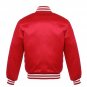 New Satin Baseball Collage Red varsity Bomber jacket White Trim size 5XL