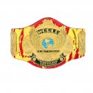 HULK HOGAN HULKAMANIA SIGNATURE SERIES WINGED EAGLE WRESTLING CHAMPIONSHIP BELT RED LEATHER STRAP