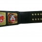 KC KANSAS CITY CHIEFS WRESTLING CHAMPIONSHIP BELT BLACK LEATHER STRAP ADULT SIZE