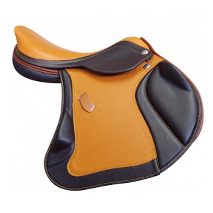 HORSE RIDDING SADDLE PREMIUM QUALITY BLACK AND TAN BROWN COLOR SIZE 12