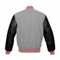 New DC Letterman Baseball Grey wool Black leather  sleeves varsity jacket size M