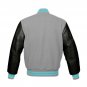 New DC Letterman Baseball Grey wool Black leather  sleeves varsity jacket size 2XL