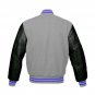 New DC Letterman Baseball Grey wool Black leather sleeves varsity jacket size L