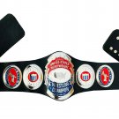 NWA UNITED STATES HEAVYWEIGHT WRESTLING CHAMPIONSHIP BELT ADULT SIZE BLACK LEATHER STRAP