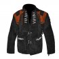 WESTERN COW BOY JACKET BLACK SUEDE LEATHER MEN WITH BEAUTIFUL FRINGE ARTICLE 4830 SIZE XXS