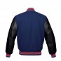 New DC Letterman Baseball Navy wool Black leather  sleeves varsity jacket size XS