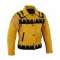 WESTERN COW BOY JACKET TAN BROWN SUEDE LEATHER MEN WITH BEAUTIFUL FRINGE ARTICLE 7921 SIZE XL