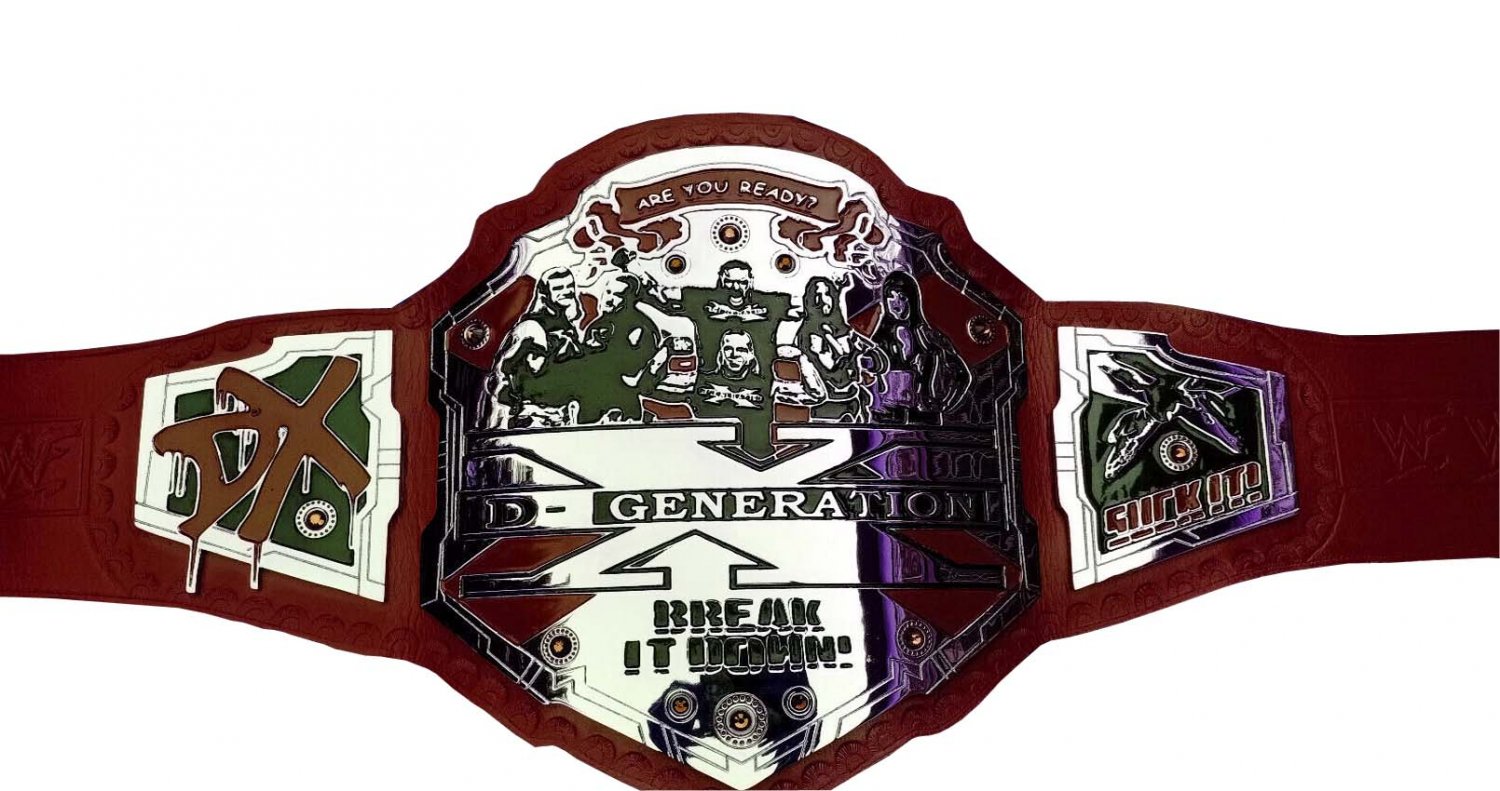 DX GENERATION BREAK IT DOWN WRESTLING CHAMPIONSHIP CUSTOM MADE RELEATHER BELT OX BLOOD COLOURE