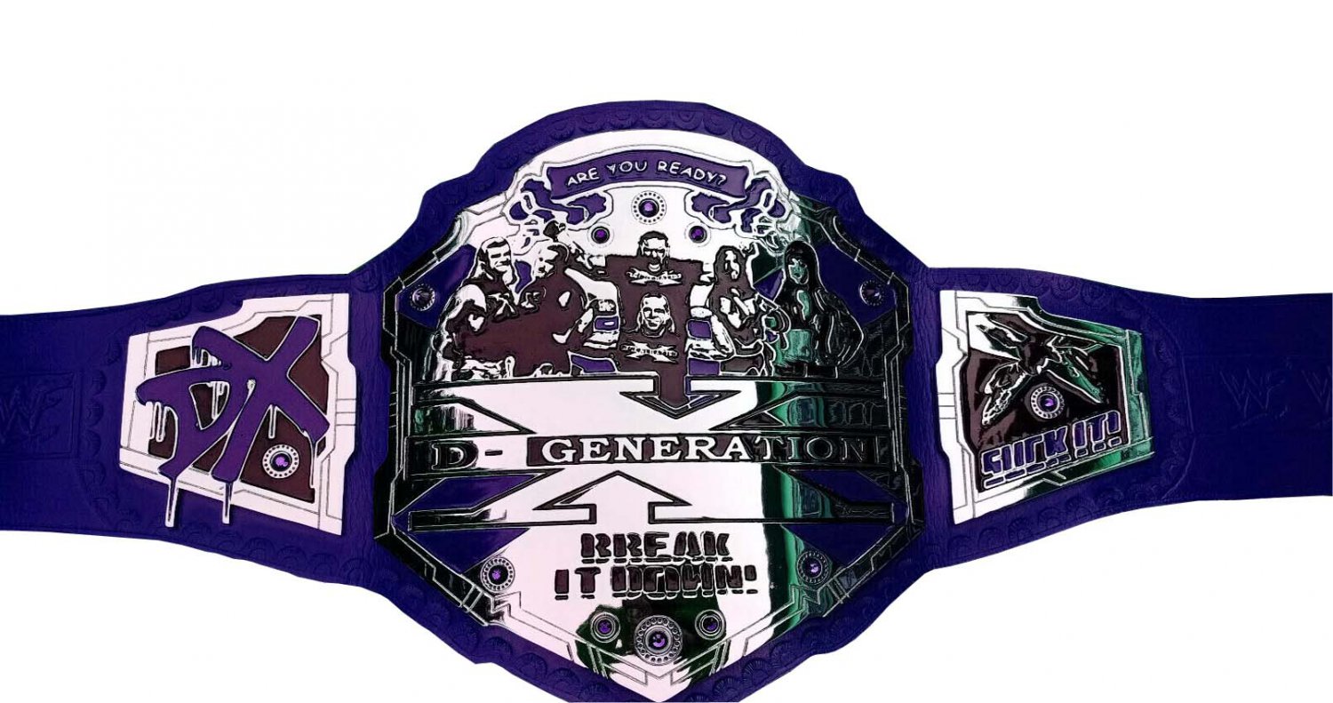 DX GENERATION BREAK IT DOWN WRESTLING CHAMPIONSHIP CUSTOM MADE RELEATHER BLUE BELT ADULT SIZE