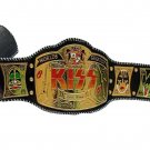 WORLDS GREATEST KISS WRESTLING CHAMPIONSHIP BELT ADULT SIZE BLACK LEATHER STRAP