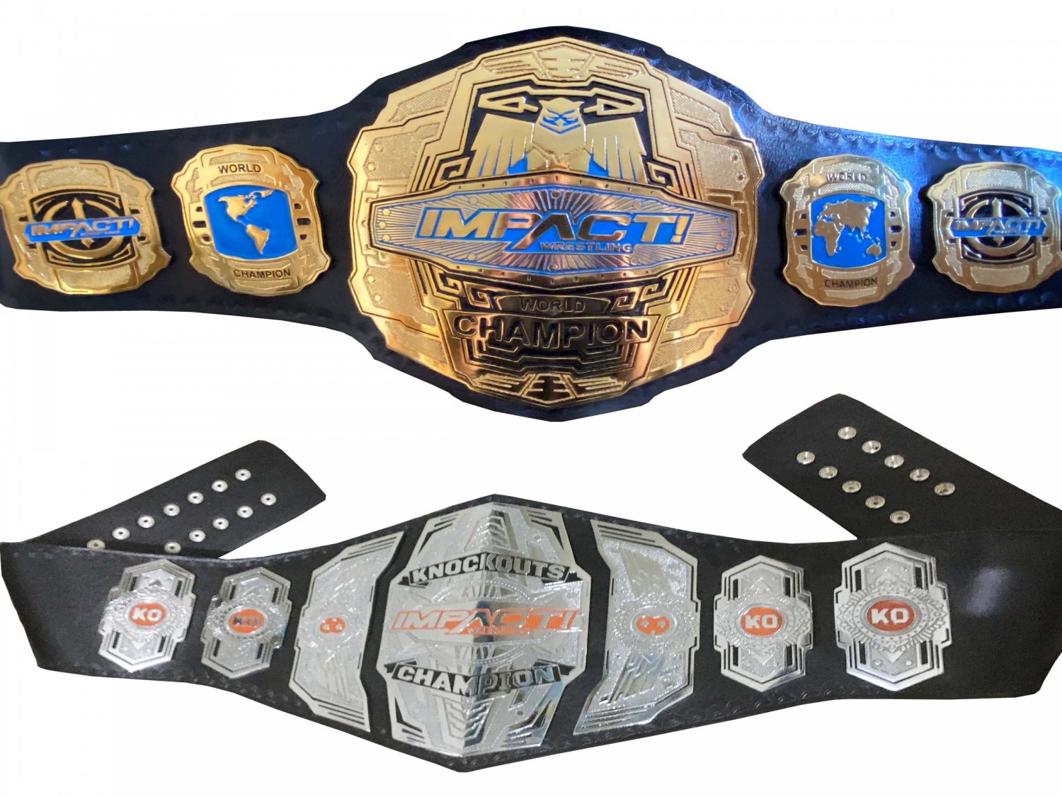 IMPACT WORLD CHAMPION AND KNOCKOUT WRESTLING CHAMPIONSHIP 2 BELT DEAL