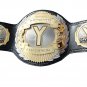 Y DIVISION CHAMPION WRESTLING CHAMPIONSHIP CUSTOM 3D DUAL PLATED NICKLE BELT BLACK LEATHER STRAP