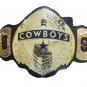 COW BOYS AMERICA,S TEAM WRESTLING CHAMPIONSHIP BELT BLACK LEATHER STRAP ADULT SIZE
