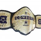 COW BOYS AMERICA,S TEAM WRESTLING CHAMPIONSHIP BELT BLACK LEATHER STRAP ADULT SIZE