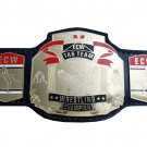 ECW TAG TEAM WRESTLING CHAMPIONSHIP BELT BLACK LEATHER STRAP ADULT SIZE
