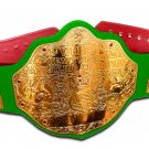 FANDU BIG GOLD CLASSIC WRESTLING CHAMPIONSHIP CUSTOM MADE BELT ADULT SIZE GREEN RELEATHER