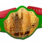 FANDU BIG GOLD CLASSIC WRESTLING CHAMPIONSHIP CUSTOM MADE BELT ADULT SIZE GREEN RELEATHER