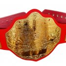 FANDU BIG GOLD CLASSIC WRESTLING CHAMPIONSHIP CUSTOM MADE BELT ADULT SIZE RED RELEATHER