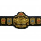 HEAVYWEIGHT WRESTLING CHAMPIONSHIP BELT BLACK LEATHER STRAP ADULT SIZE