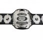 DWF TAG TEAM WRESTLING CHAMPIONSHIP BELT ADULT SIZE BLACK LEATHER STRAP BELT